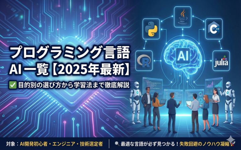 プログラミング言語 AI 一覧【2025年最新】目的別の選び方から学習法まで徹底解説