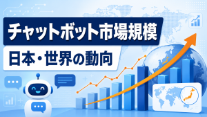 チャットボット市場規模と日本・世界の動向、AIの影響を解説したアイキャッチ画像